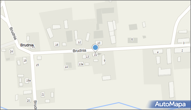 Brudnia, Brudnia, 11, mapa Brudnia