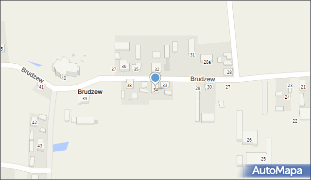 Brudzew, Brudzew, 34, mapa Brudzew