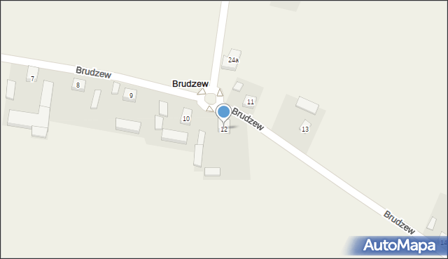 Brudzew, Brudzew, 12, mapa Brudzew