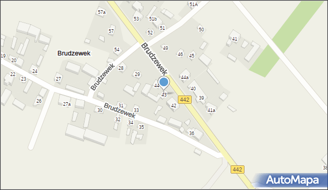 Brudzewek, Brudzewek, 43, mapa Brudzewek