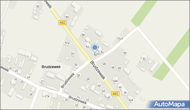 Brudzewek, Brudzewek, 52, mapa Brudzewek