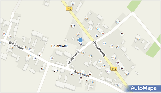 Brudzewek, Brudzewek, 54A, mapa Brudzewek