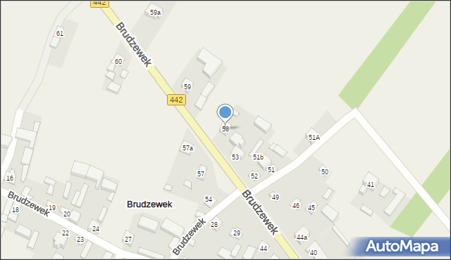 Brudzewek, Brudzewek, 58, mapa Brudzewek