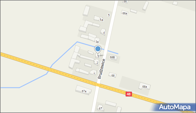 Brudzewice, Brudzewice, 3, mapa Brudzewice