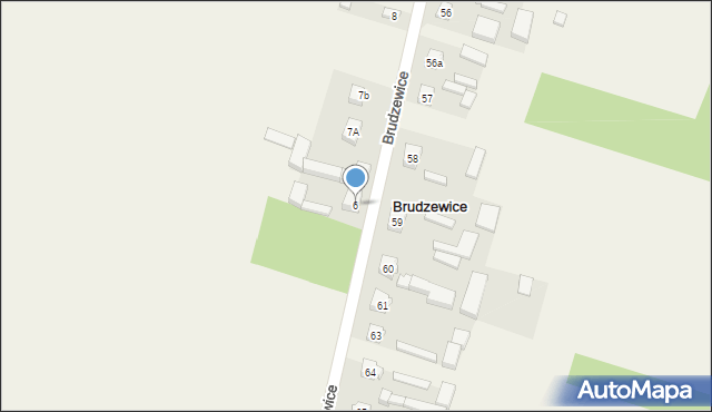 Brudzewice, Brudzewice, 6, mapa Brudzewice