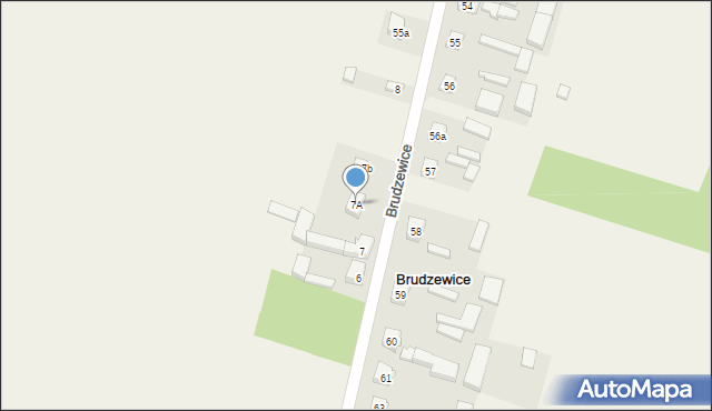 Brudzewice, Brudzewice, 7A, mapa Brudzewice