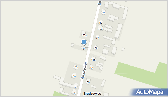 Brudzewice, Brudzewice, 8, mapa Brudzewice