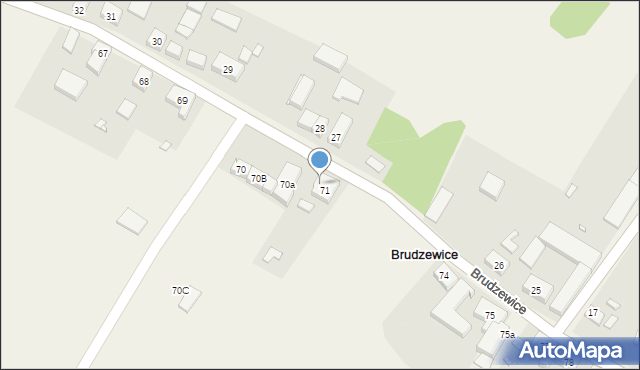 Brudzewice, Brudzewice, 71a, mapa Brudzewice