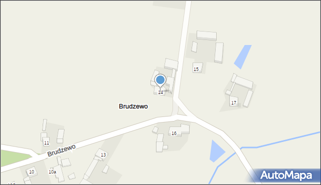 Brudzewo, Brudzewo, 14, mapa Brudzewo