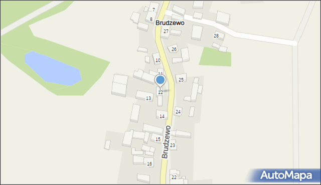 Brudzewo, Brudzewo, 12, mapa Brudzewo