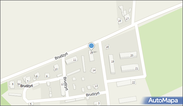 Brudzyń, Brudzyń, 15, mapa Brudzyń