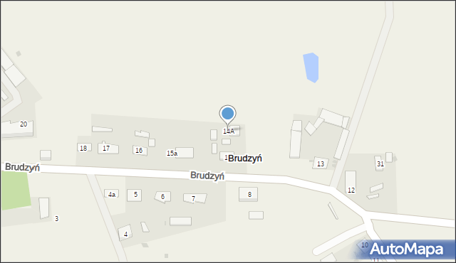 Brudzyń, Brudzyń, 14A, mapa Brudzyń