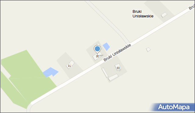 Bruki Unisławskie, Bruki Unisławskie, 90, mapa Bruki Unisławskie