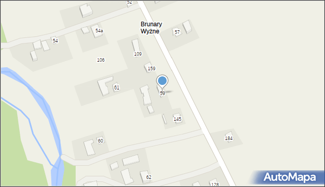 Brunary, Brunary, 59, mapa Brunary