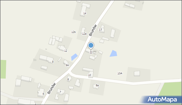 Brunów, Brunów, 11, mapa Brunów