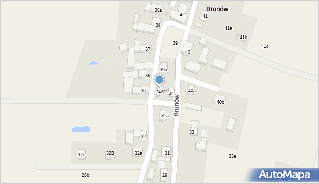 Brunów, Brunów, 34A, mapa Brunów