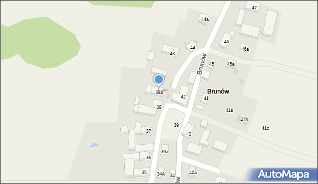 Brunów, Brunów, 38a, mapa Brunów