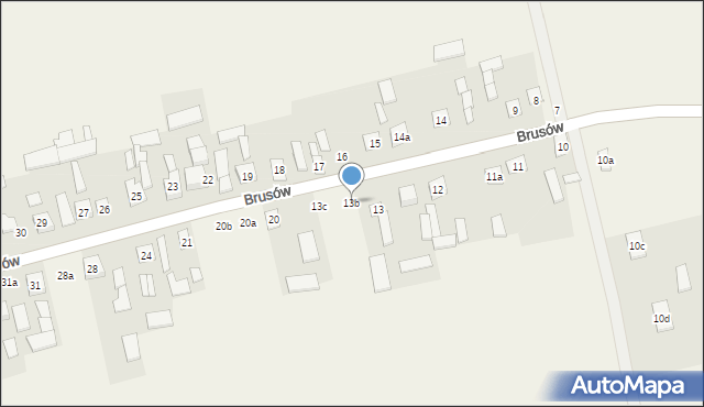 Brusów, Brusów, 13b, mapa Brusów