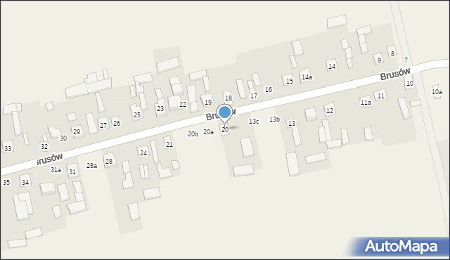 Brusów, Brusów, 20, mapa Brusów