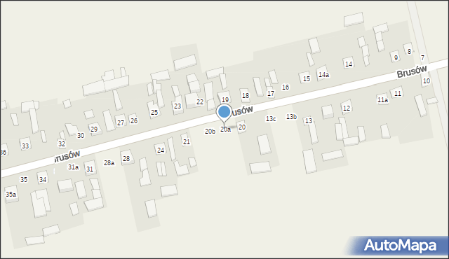 Brusów, Brusów, 20a, mapa Brusów