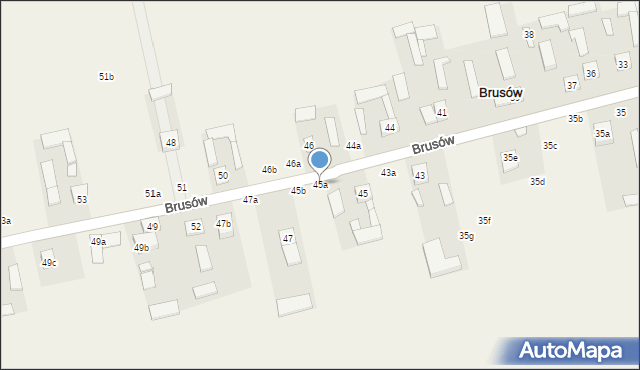 Brusów, Brusów, 45a, mapa Brusów