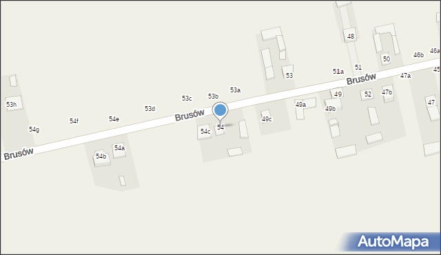 Brusów, Brusów, 54, mapa Brusów