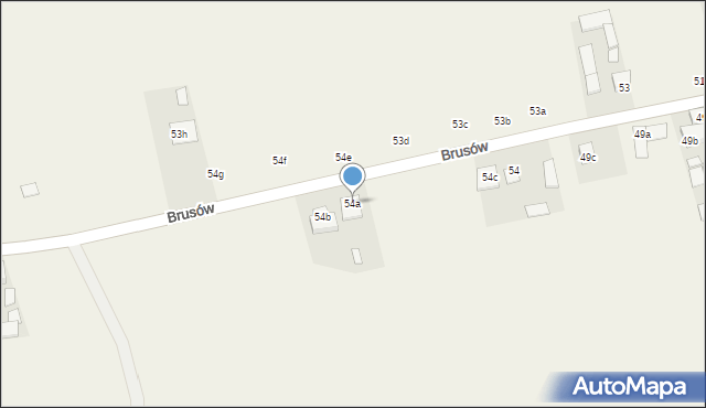 Brusów, Brusów, 54a, mapa Brusów