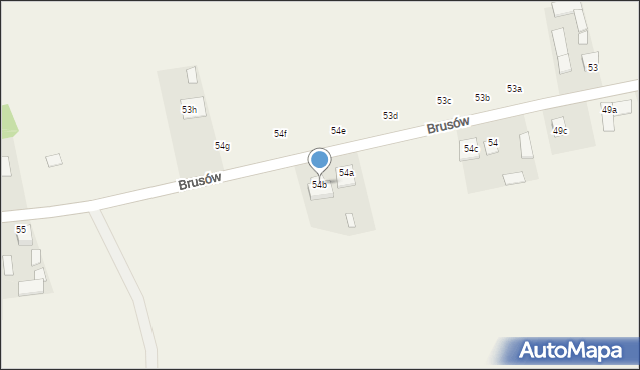 Brusów, Brusów, 54b, mapa Brusów