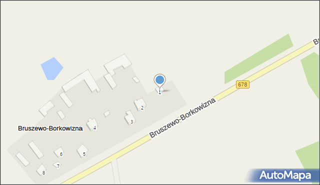 Bruszewo-Borkowizna, Bruszewo-Borkowizna, 1, mapa Bruszewo-Borkowizna