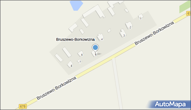 Bruszewo-Borkowizna, Bruszewo-Borkowizna, 5, mapa Bruszewo-Borkowizna