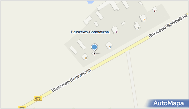 Bruszewo-Borkowizna, Bruszewo-Borkowizna, 7, mapa Bruszewo-Borkowizna