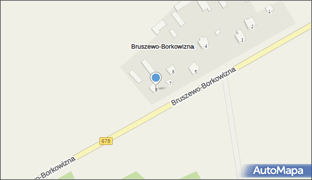 Bruszewo-Borkowizna, Bruszewo-Borkowizna, 8, mapa Bruszewo-Borkowizna