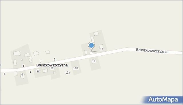 Bruszkowszczyzna, Bruszkowszczyzna, 11, mapa Bruszkowszczyzna