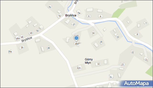 Brylińce, Brylińce, 36A, mapa Brylińce