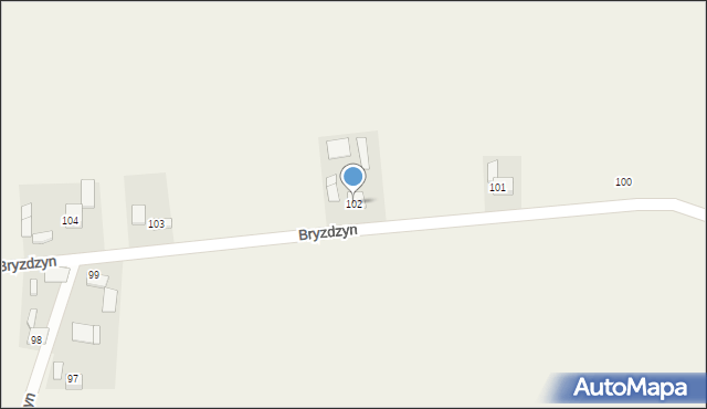 Bryzdzyn, Bryzdzyn, 102, mapa Bryzdzyn