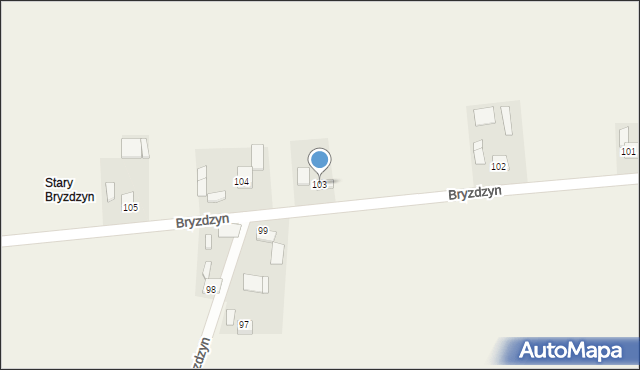 Bryzdzyn, Bryzdzyn, 103, mapa Bryzdzyn