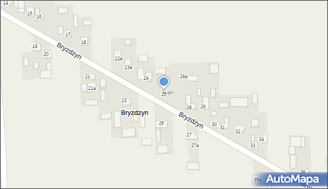 Bryzdzyn, Bryzdzyn, 25, mapa Bryzdzyn