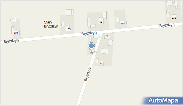 Bryzdzyn, Bryzdzyn, 98, mapa Bryzdzyn