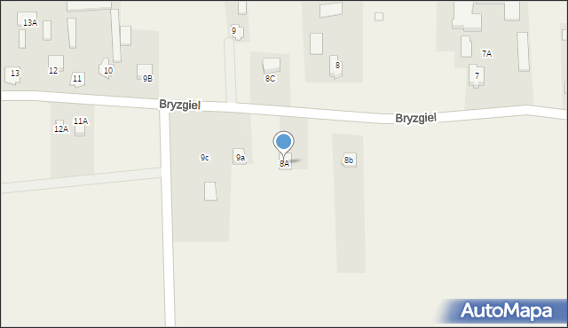 Bryzgiel, Bryzgiel, 8A, mapa Bryzgiel