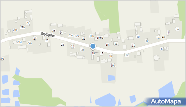 Bryzgów, Bryzgów, 19, mapa Bryzgów