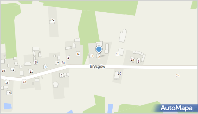 Bryzgów, Bryzgów, 2, mapa Bryzgów