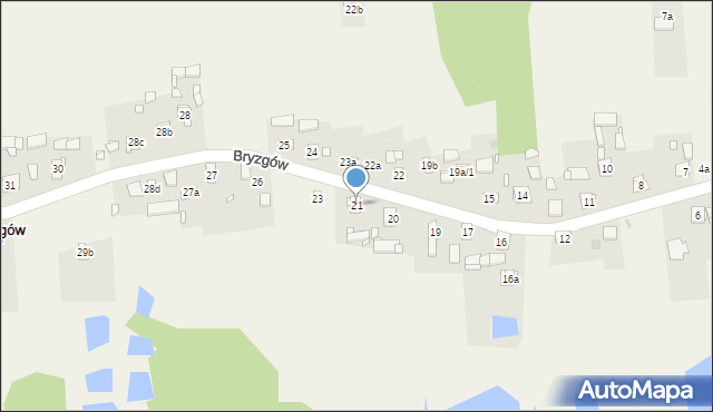 Bryzgów, Bryzgów, 21, mapa Bryzgów