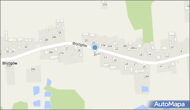 Bryzgów, Bryzgów, 23, mapa Bryzgów