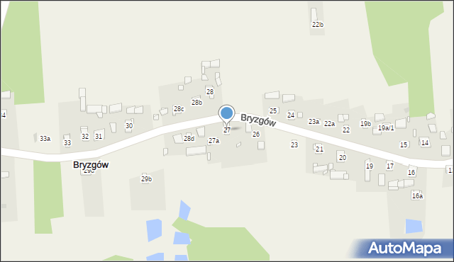 Bryzgów, Bryzgów, 27, mapa Bryzgów