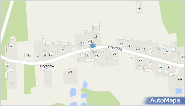 Bryzgów, Bryzgów, 28a, mapa Bryzgów