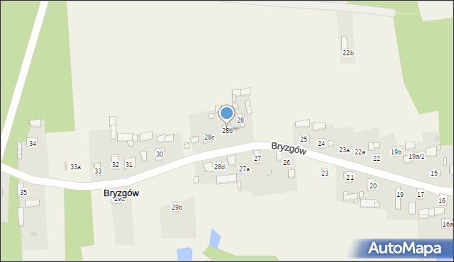 Bryzgów, Bryzgów, 28b, mapa Bryzgów