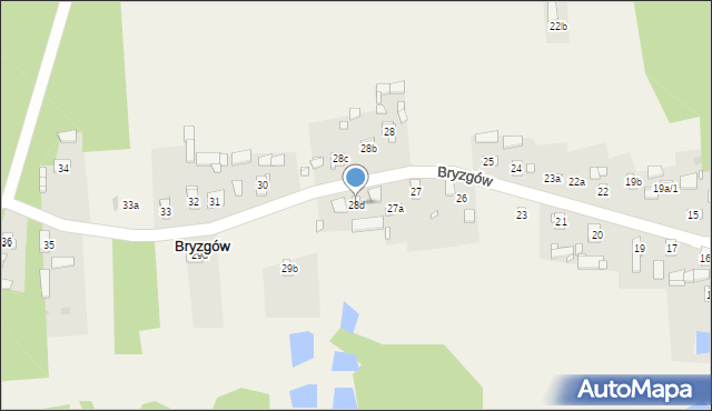 Bryzgów, Bryzgów, 28d, mapa Bryzgów