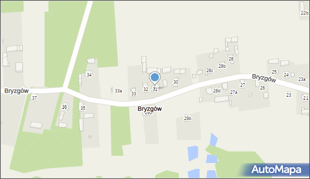 Bryzgów, Bryzgów, 31, mapa Bryzgów