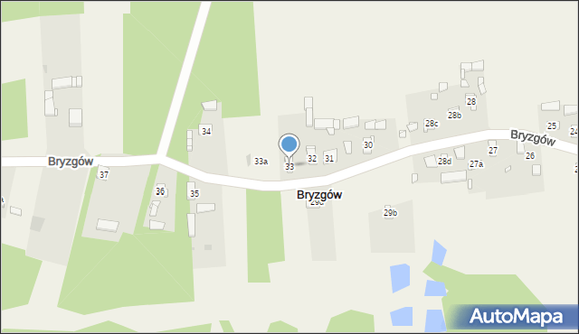 Bryzgów, Bryzgów, 33, mapa Bryzgów