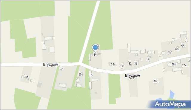 Bryzgów, Bryzgów, 34, mapa Bryzgów